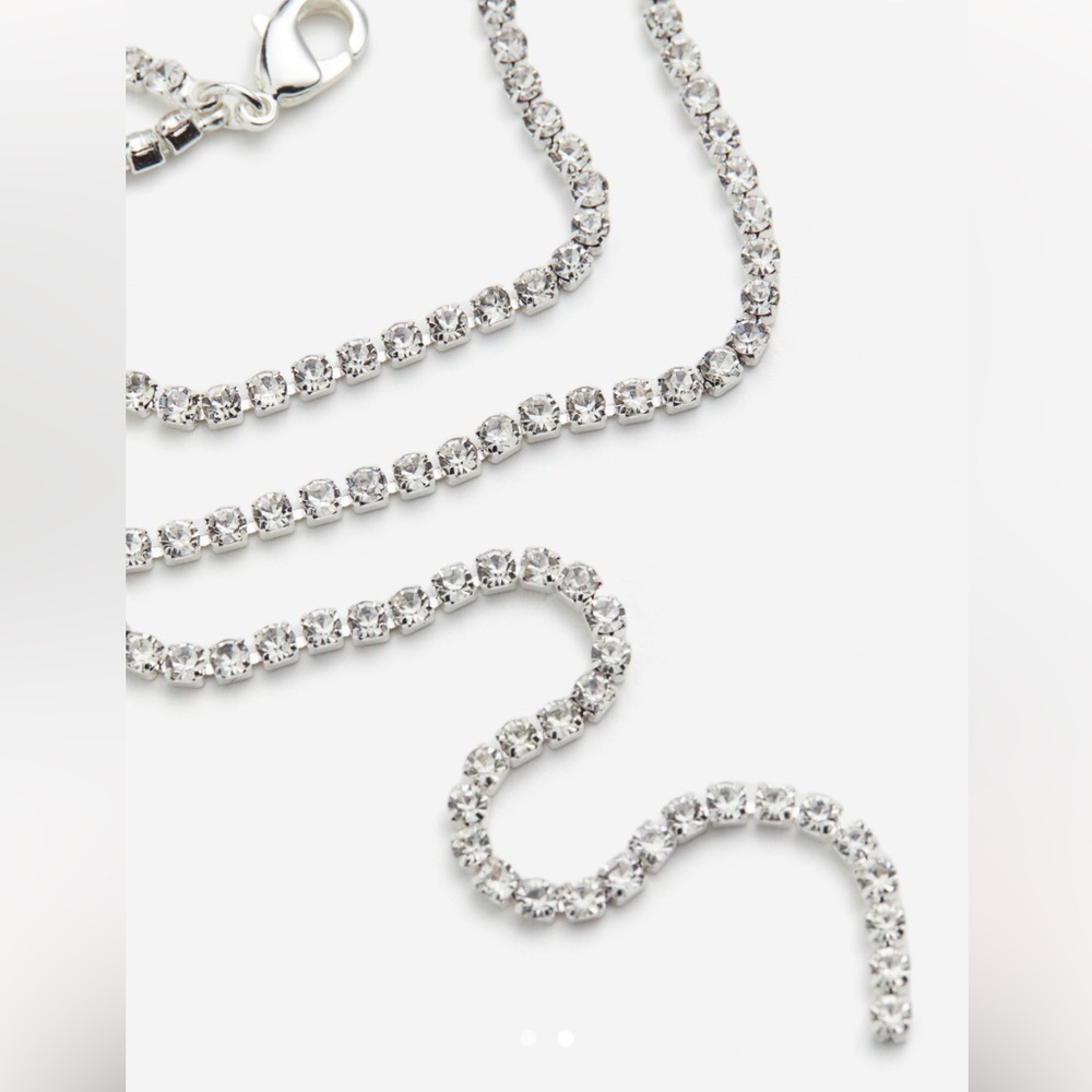 Double Strand Rhinestone Necklace - Picture 4 of 5
